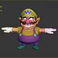 Electronic Toy Wario Figure With Yellow Hat Purple Pants And Green Shoes