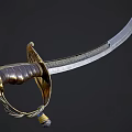 Traditional Japanese Katana Weapon With Black Scabbard Gold Accents Sharp Blade And Ornate Handle