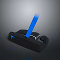 Black Electronic Device With Blue Accent Strip And Ergonomic Design Features