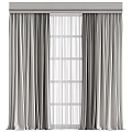Gray Curtains With Sheer Panels And Window View For Home Decoration