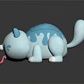 Cute Soft Blue And White Cat Plush Toy With Sticking Out Red Tongue