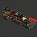 Vintage Silver and Red Steam Train Model with Metallic Finish and Red Wheels