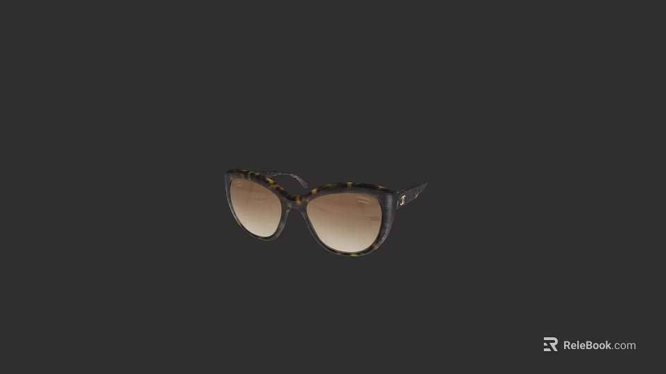 Tortoiseshell Sunglasses With Gradient Tinted Lenses For Stylish Daily Use 3d model 