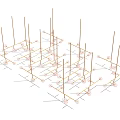 Multiple Modern Metal Chandelier Frames With Golden Color And Sleek Design