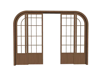 Nordic sliding door kitchen sliding door 3d model