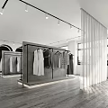 Modern Bridal Shop Interior Featuring Wedding Dresses On Display Racks With Lighting And Wooden Floors