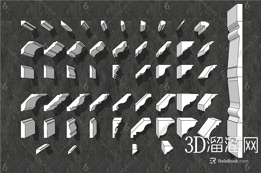 Decorative Corner Moldings 3D Models Collection for Architectural Design Projects 3d model