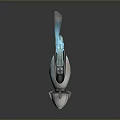 Futuristic Single Person Vehicle With Streamlined Cockpit And Blue Thruster Design