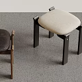 Modern Stools In Different Colors With Upholstered Seats And Wooden Metal Legs