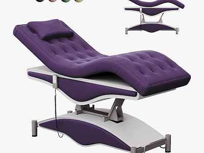 Medical Treatment Table With Purple Upholstery Adjustable Structure Ergonomic Design And Color Options 3d model