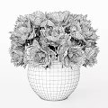 Beautiful Pink Peonies Arranged In White Ceramic Vase For Home Decor