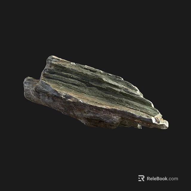 Natural Layered Stone Wood with Textured Surface and Earthy Color Patterns 3d model 