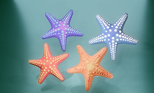 starfish aquatic organisms marine biological animals aquatic products 3d model