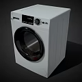 White Front Load Washing Machine With Digital Control Panel And LED