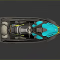 Turquoise And Gray Modern Jet Ski With Sporty Design Comfortable Seat And Handlebars