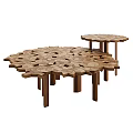 Wooden Coffee Tables With Geometric Hexagonal Pattern For Modern Living Room Interior