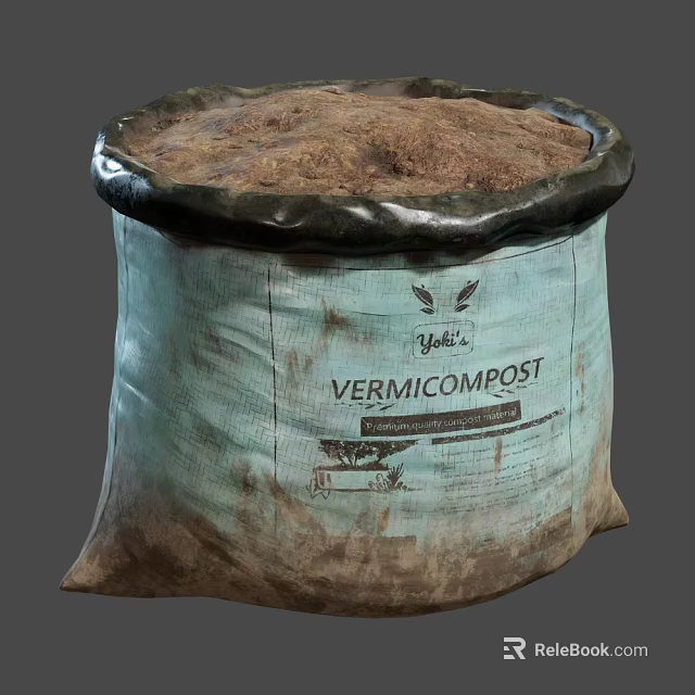 Vitalis Vermicompost Natural Organic Compost Durable Fabric Bag For Home Garden Use 3d model 