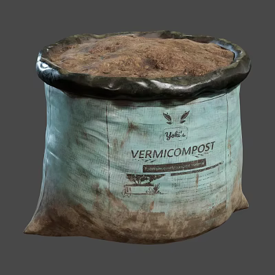 Vitalis Vermicompost Natural Organic Compost Durable Fabric Bag For Home Garden Use 3d model