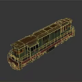 Vintage Green Red Train Model With Rustic Design And Classic Details 3d model