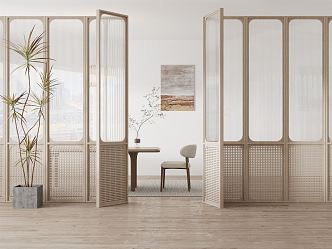 Silent glass partition 3d model