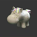 White Unicorn Doll With Rainbow Mane Tail And Golden Glitter Details