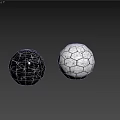 Decorative Sphere With Black And White Marble Texture Hexagonal Pattern And Gold Dividing Lines 3d model