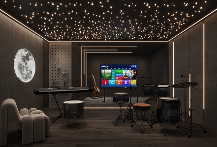 Music Room Modern Video Room 3d model