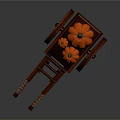 Wooden Cart Filled With Vibrant Orange Pumpkins For Autumn Decoration