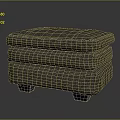 Comfortable Leather Ottoman With Stitched Details And Blue Legs Modern Stylish Design