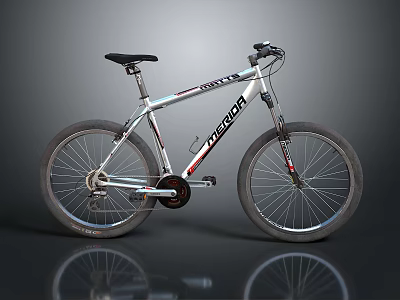 Oregon White Mountain Bicycle With Black Seat And Large Wheels Design 3d model