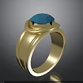 Gold Ring With Blue Gemstone Sleek Design And Shiny Surface For Daily Use