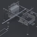 Industrial Equipment Metal Frame Structure With Support Arms And Components