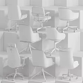 Modern Comfortable Office Chairs With Various Styles Materials And Designs For Workspace 3d model