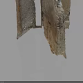 Weathered Stone Sculpture Installation With Cracked Surfaces And Rustic Metal Wires