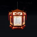 Traditional Chinese Lantern With Intricate Carvings Wooden Frame And Red Tassels