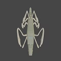 Game and Movie Fantasy Creature Character With Multi Legs Sharp Claws and Gray Blue Tones