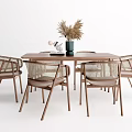 Nordic Dining Table and Chair Combination 3d model