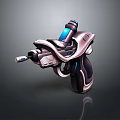 Futuristic Sci-Fi Weapon Handgun with Modern Design and Blue Glowing Components