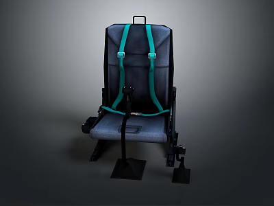 Car Seat With Green Seat Belt And Adjustable Base For Automotive Vehicles 3d model