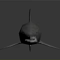 Realistic Gray Shark Model With Dorsal Fin And Open Mouth On Dark Background