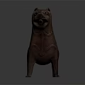Copper Dog Shaped Wine Ewer With Curved Handle And Intricate Body Patterns