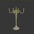 Elegant Silver Candelabra with Multi Armed Classical Design and Decorative Base 3d model