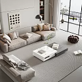 Modern sofa coffee table combination 3d model