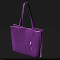 Chic Purple Tote Bag With Double Handles Stitched Details And Tassel Decoration