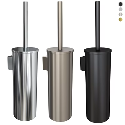 Washroom Daily Supplies Three Colors Metal Wall Mounted Toilet Brush Holders 3d model