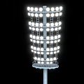Outdoor Illuminated Billboard With Multiple Light Bulbs Arranged On Metal Pole Structure 3d model