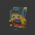 Colorful 3D Pixel Art Decorative Ornament Set with Vibrant Cubes and Modern Design