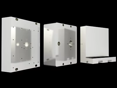 Industrial Equipment White Metal Mechanical Frame With Holes And Structural Design 3d model