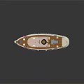 Classic Rescue Yacht With Lifebuoy And Wooden Deck