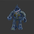 Mechanical Robot Character Design With Armored Metal Plates Joints And Cybernetic Details